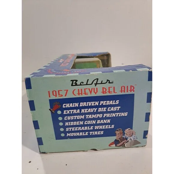 Gearbox  Diecast 1957 Chevrolet Bel Air Pedal Car Bank w/box - Picture 12 of 14